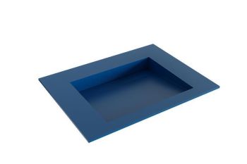 waschtisch einbau solid surface avon 62 cm blau becken...