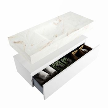 corian waschtisch set alan dlux 110 cm braun marmor frappe ADX110Tal1lM1fra