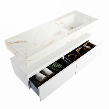 corian waschtisch set alan dlux 130 cm braun marmor frappe ADX130Tal2lR0fra