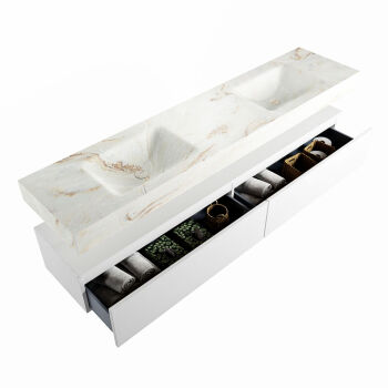 corian waschtisch set alan dlux 200 cm braun marmor frappe ADX200Tal2lD2fra