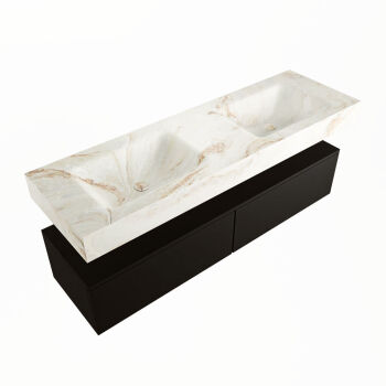 corian waschtisch set alan dlux 150 cm braun marmor frappe ADX150Urb2lD0fra