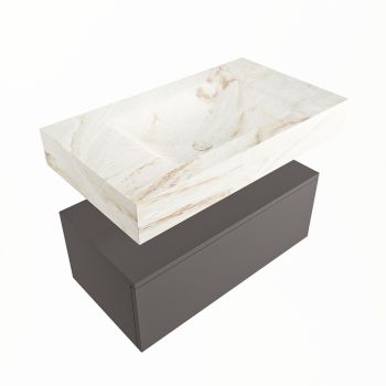 corian waschtisch set alan dlux 80 cm braun marmor frappe ADX80Dar1lM0fra