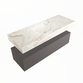corian waschtisch set alan dlux 130 cm braun marmor frappe ADX130Dar1lM0fra
