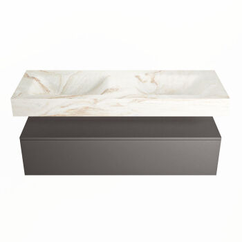 corian waschtisch set alan dlux 130 cm braun marmor frappe ADX130Dar1lD2fra