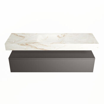 corian waschtisch set alan dlux 150 cm braun marmor frappe ADX150Dar1lM0fra