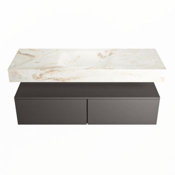 corian waschtisch set alan dlux 130 cm braun marmor frappe ADX130Dar2lM1fra