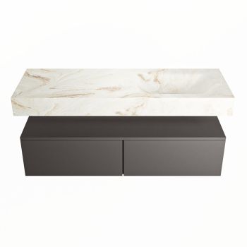 corian waschtisch set alan dlux 130 cm braun marmor frappe ADX130Dar2lR1fra