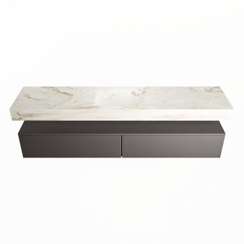 corian waschtisch set alan dlux 200 cm braun marmor frappe ADX200Dar2lM0fra