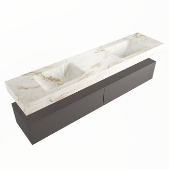 corian waschtisch set alan dlux 200 cm braun marmor frappe ADX200Dar2lD2fra