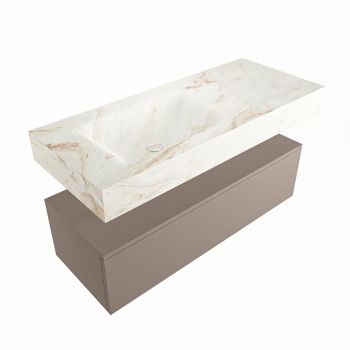 corian waschtisch set alan dlux 110 cm braun marmor frappe ADX110Smo1ll0fra