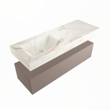 corian waschtisch set alan dlux 130 cm braun marmor frappe ADX130Smo1ll1fra