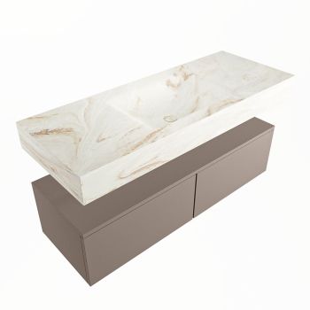 corian waschtisch set alan dlux 120 cm braun marmor frappe ADX120Smo2lM1fra
