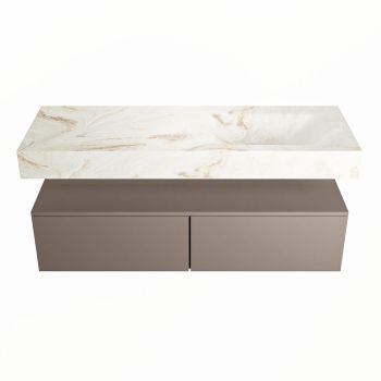 corian waschtisch set alan dlux 130 cm braun marmor frappe ADX130Smo2lR1fra