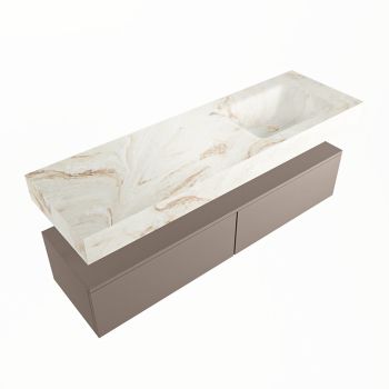 corian waschtisch set alan dlux 150 cm braun marmor frappe ADX150Smo2lR0fra