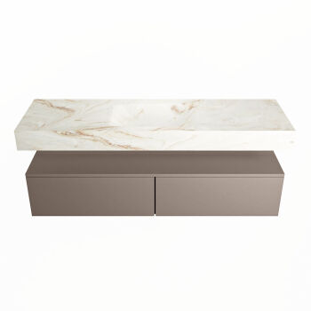 corian waschtisch set alan dlux 150 cm braun marmor frappe ADX150Smo2lM1fra