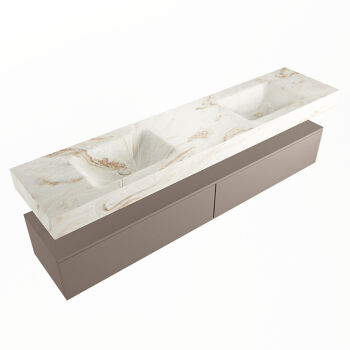 corian waschtisch set alan dlux 200 cm braun marmor frappe ADX200Smo2lD0fra