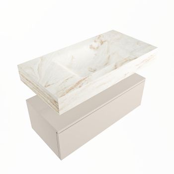 corian waschtisch set alan dlux 90 cm braun marmor frappe ADX90lin1lM1fra