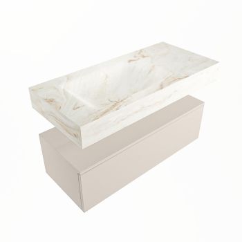 corian waschtisch set alan dlux 100 cm braun marmor frappe ADX100lin1ll0fra