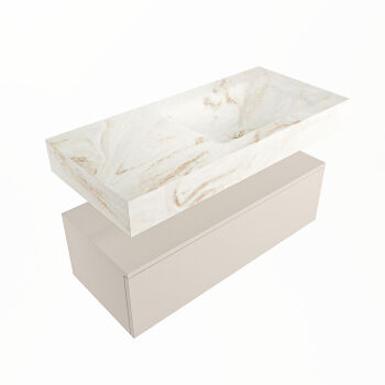 corian waschtisch set alan dlux 100 cm braun marmor frappe ADX100lin1lR0fra