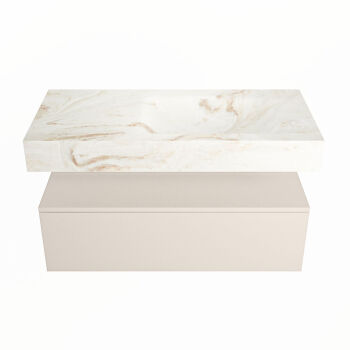 corian waschtisch set alan dlux 100 cm braun marmor frappe ADX100lin1lR1fra