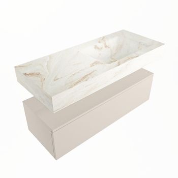 corian waschtisch set alan dlux 110 cm braun marmor frappe ADX110lin1lR1fra