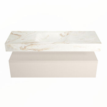 corian waschtisch set alan dlux 130 cm braun marmor frappe ADX130lin1lM0fra