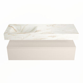 corian waschtisch set alan dlux 130 cm braun marmor frappe ADX130lin1ll0fra
