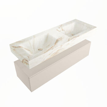 corian waschtisch set alan dlux 130 cm braun marmor frappe ADX130lin1lD0fra