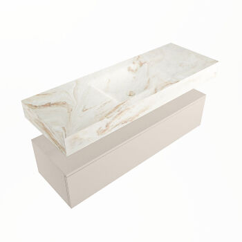 corian waschtisch set alan dlux 130 cm braun marmor frappe ADX130lin1lM1fra