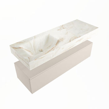 corian waschtisch set alan dlux 130 cm braun marmor frappe ADX130lin1ll1fra