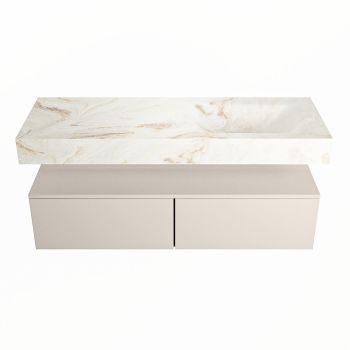 corian waschtisch set alan dlux 130 cm braun marmor frappe ADX130lin2lR0fra