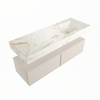 corian waschtisch set alan dlux 130 cm braun marmor frappe ADX130lin2lR0fra