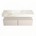 corian waschtisch set alan dlux 130 cm braun marmor frappe ADX130lin2lM1fra