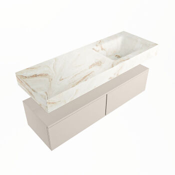 corian waschtisch set alan dlux 130 cm braun marmor frappe ADX130lin2lR1fra