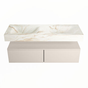 corian waschtisch set alan dlux 130 cm braun marmor frappe ADX130lin2lD2fra