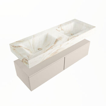 corian waschtisch set alan dlux 130 cm braun marmor frappe ADX130lin2lD2fra