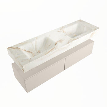 corian waschtisch set alan dlux 150 cm braun marmor frappe ADX150lin2lD0fra