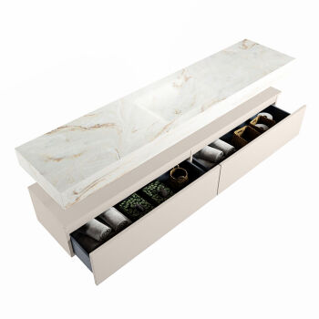 corian waschtisch set alan dlux 200 cm braun marmor frappe ADX200lin2lM0fra