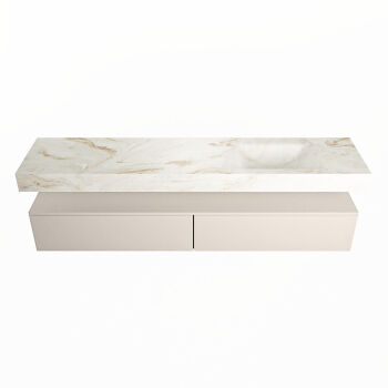 corian waschtisch set alan dlux 200 cm braun marmor frappe ADX200lin2lR0fra