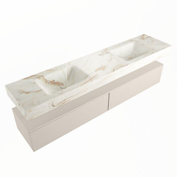 corian waschtisch set alan dlux 200 cm braun marmor frappe ADX200lin2lD0fra