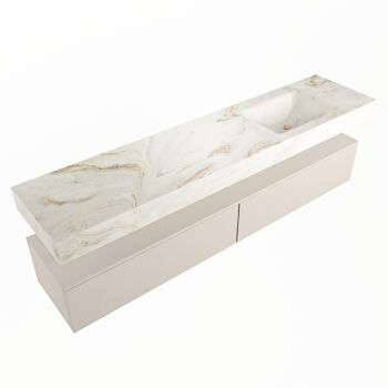 corian waschtisch set alan dlux 200 cm braun marmor frappe ADX200lin2lR1fra