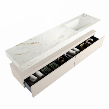 corian waschtisch set alan dlux 200 cm braun marmor frappe ADX200lin2lR1fra