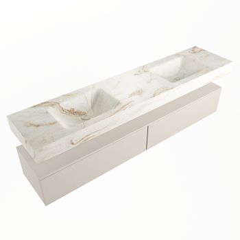 corian waschtisch set alan dlux 200 cm braun marmor frappe ADX200lin2lD2fra