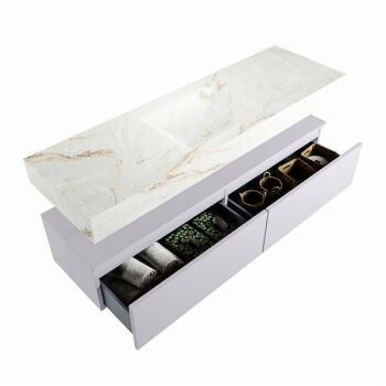corian waschtisch set alan dlux 150 cm braun marmor frappe ADX150cal2lM1fra