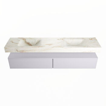 corian waschtisch set alan dlux 200 cm braun marmor frappe ADX200cal2lD2fra