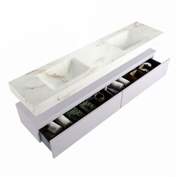 corian waschtisch set alan dlux 200 cm braun marmor frappe ADX200cal2lD2fra