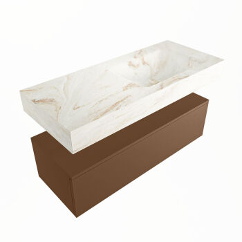 corian waschtisch set alan dlux 110 cm braun marmor frappe ADX110Rus1lR0fra