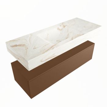 corian waschtisch set alan dlux 120 cm braun marmor frappe ADX120Rus1lM1fra