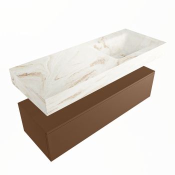corian waschtisch set alan dlux 120 cm braun marmor frappe ADX120Rus1lR1fra