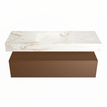corian waschtisch set alan dlux 130 cm braun marmor frappe ADX130Rus1lM0fra